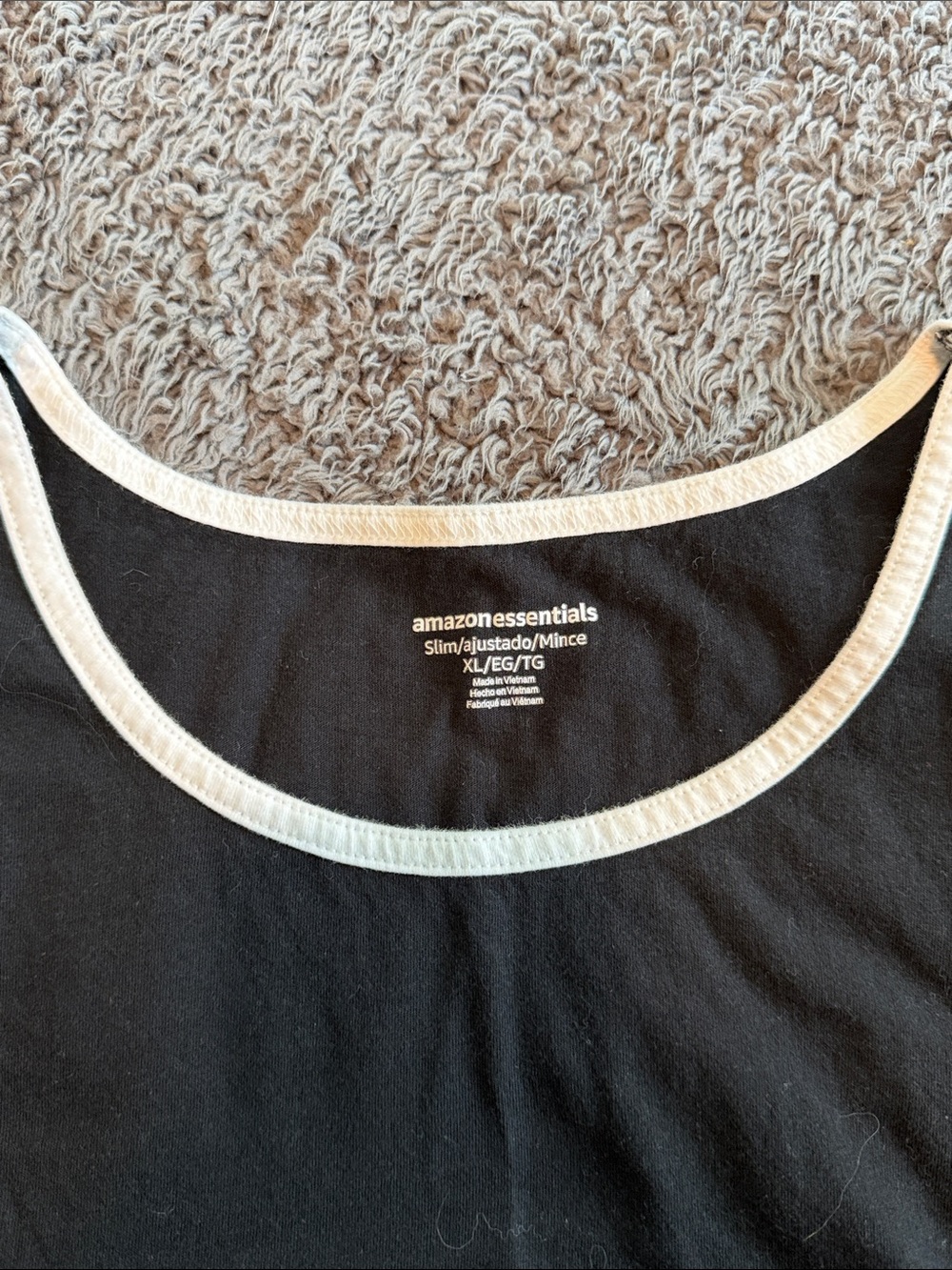 Amazon Essentials Black Tank Top with White Trim - Picture 2 of 2